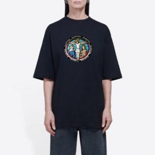 [발렌시아가]Balenciaga 2020 Mm/Wm Logo Cotton Short Sleeved Tshirts - 발렌시아가 2020 남자 로고 오버사이즈 코튼 반팔티 Bal0679x.Size(xs - l).블랙