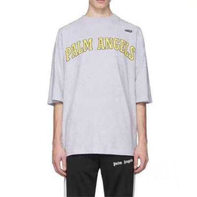 [팜 엔젤스]Palm Angels 2020 Mm/Wm Logo Cotton Short Sleeved Tshirts - 팜 엔젤스 2020 남/녀 로고 코튼 반팔티셔츠 Pam0171x.Size(s - l).그레이