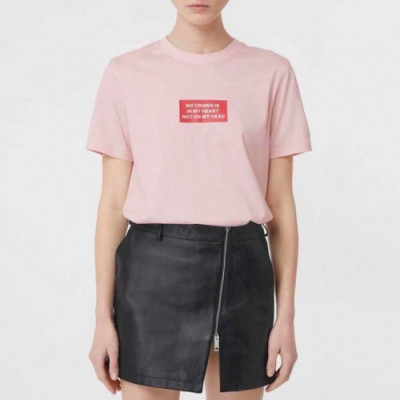 Burberry Mm/Wm Logo Cotton Short Sleeved Tshirts - 버버리 2020 남/녀 로고 코튼 반팔티 Bur02813x.Size(s - 2xl).핑크