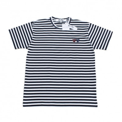 [꼼데가르송]Cdgplay 2020 Mm/Wm Heart Cotton Short Sleeved Polo Tshirts - 꼼데가르송 2020 남/녀 하트 코튼 반팔 폴로티 Cdg0098x.Size(s - 2xl).블랙
