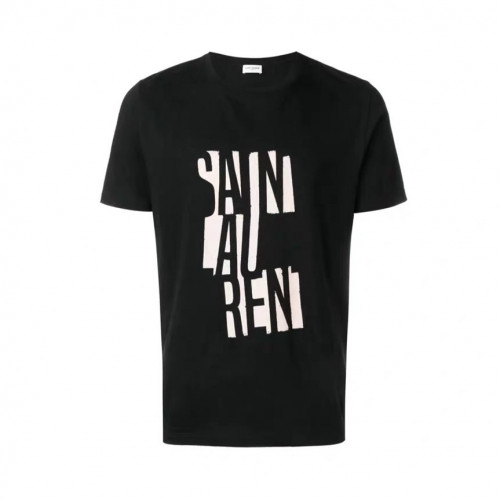 Saint Laurent 2020 Mens Logo Cotton Short Sleeved Tshirs - 입생로랑 2020 남성 로고 코튼 반팔티 Ysl0086x.Size(s - 2xl).블랙