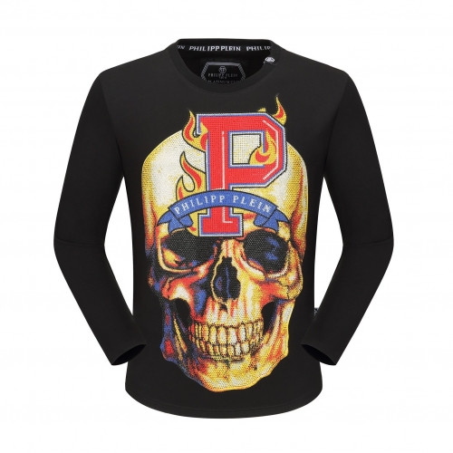 Philipp Plein Mens Skull Logo Cotton Man-to-man Tshirt - 필립플레인 2020 남성 스컬 로고 코튼 맨투맨 Phi0127x.Size(m - 3xl).블랙