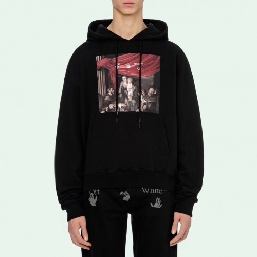 [오프화이트]Off-white 2020 Mens Logo Cotton Zip-up Hoodie - 오프화이트 2020 남성 로고 코튼 집업 후드티 Off0532x.Size(s - xl).블랙