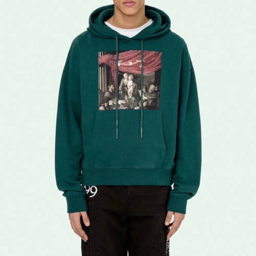 [오프화이트]Off-white 2020 Mens Logo Cotton Zip-up Hoodie - 오프화이트 2020 남성 로고 코튼 집업 후드티 Off0533x.Size(s - xl).그린