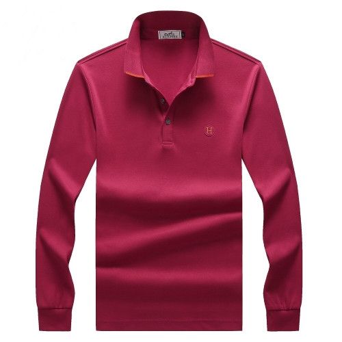 Hermes 2020 Mens Crew-neck Casual Cotton Tshirts- 에르메스 2020 남성 크루넥 캐쥬얼 코튼 기모 긴팔티 Her0523x.Size(m - 3xl).레드