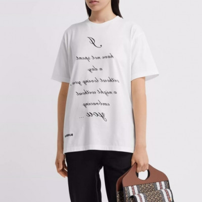 Burberry Mm/Wm Logo Cotton Short Sleeved Tshirts - 버버리 2020 남/녀 로고 코튼 반팔티 Bur02979x.Size(xs - l).화이트
