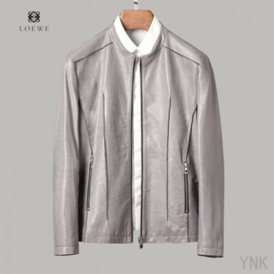 Loewe 2020 Mens Logo Casual Leather Jackets - 로에베 2019 남성 로고 캐쥬얼 가죽 재킷 Loe0297x.Size(m - 3xl).그레이