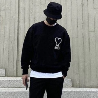 Ami 2020 Mens Logo Casual Cotton Man-to-man - 아미 2020 남성 로고 코튼 맨투맨 Ami0043x.Size(s - xl).블랙