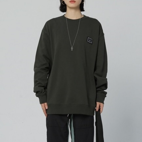 Acne 2020 Mm/Wm Logo Oversize Cotton Man-to-man - 아크네 2020 남/녀 로고 오버사이즈 코튼 맨투맨 Acn0103x.Size(s - xl).카키