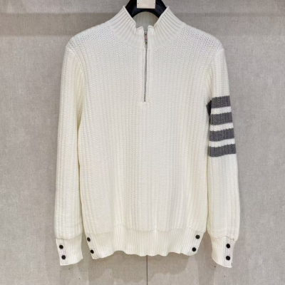 [톰브라운]Thom Browne Mens Strap Crew-neck Wool Sweaters - 톰브라운 남성 스트랩 크루넥 울 스웨터 Thom01014x.Size(m - 3xl).화이트