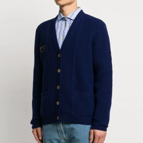 Gucci Mens Trendy V-neck Cardigan - 구찌 2020 남성 트렌디 브이넥 가디건 Guc03112x.Size(m - 2xl).블루
