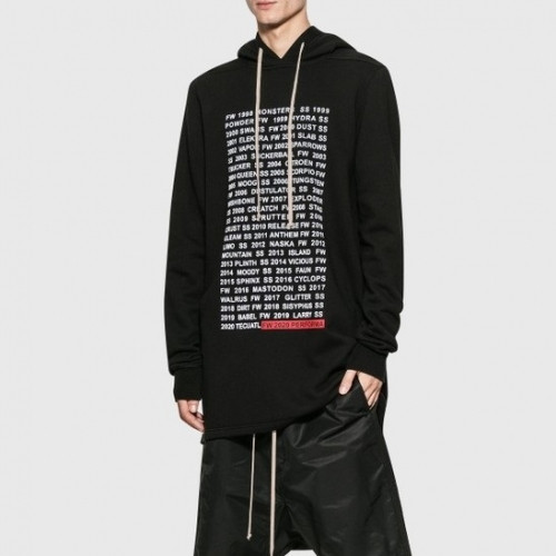 Rick Owens Mens Logo Cotton Zip-up Hooded - 릭오웬스 남성 로고 코튼 집업 후드티 Ric0035x