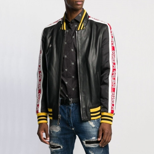 Philipp Plein Mens Leather Jacket - 필립플레인 2020 남성 베이직 가죽 자켓 Phi0132x.Size(m - 3xl).블랙