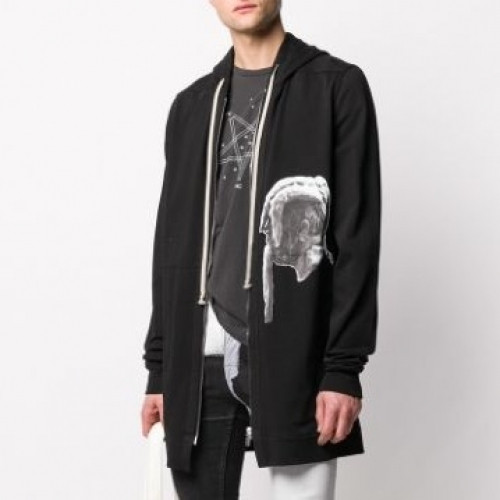 Rick Owens Mens Logo Cotton Zip-up Hooded - 릭오웬스 남성 로고 코튼 집업 후드티 Ric0095x