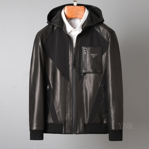 Prada 2020 Mens Logo Casual Leather Jacket - 프라다 2020 남성 로고 캐쥬얼 가죽 자켓 Pra01167x.Size(m - 3xl).블랙