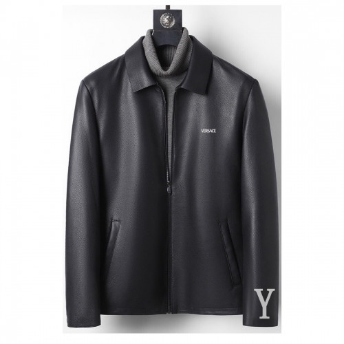 [베르사체]Versace 2020 Logo Mens Casual Leather Jacket - 베르사체 2020 남성 캐쥬얼 가죽 자켓 Ver0737x.Size(m - 3xl).블랙