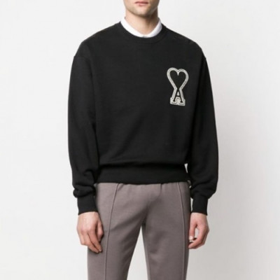 Ami 2020 Mens Logo Casual Cotton Man-to-man - 아미 2020 남성 로고 코튼 맨투맨 Ami0057x.Size(s - l).블랙