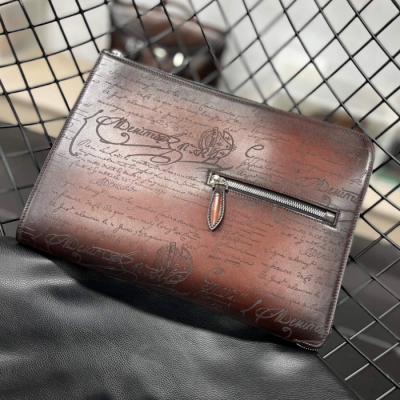 [벨루티] Berluti Custom Nino Gm Leater Clutch Bag, 23cm - 벨루티 커스텀급 니노 지엠 클러치백, 23cm,  BLTB0013,브라운