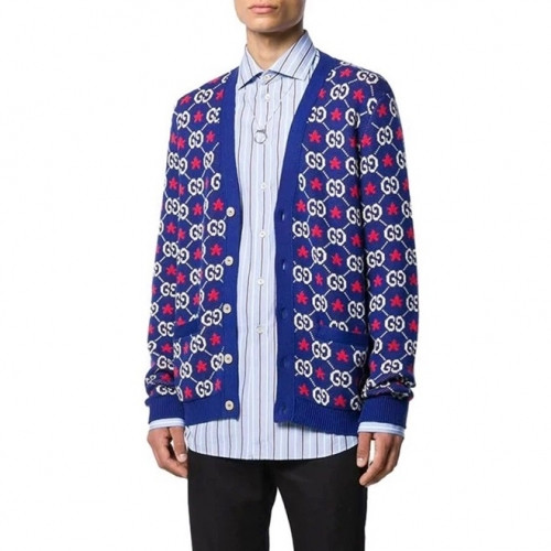 Gucci Mens Trendy V-neck Cardigan - 구찌 2020 남성 트렌디 브이넥 가디건 Guc03172x.Size(s - 2xl).블루