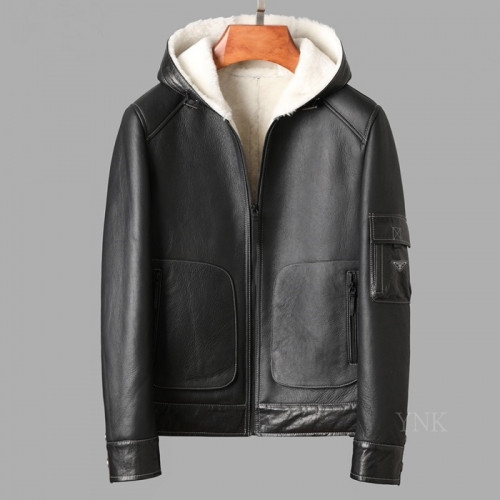 Prada 2020 Mens Logo Casual Leather Jacket - 프라다 2020 남성 로고 캐쥬얼 가죽 자켓 Pra01194x.Size(m - 3xl).블랙