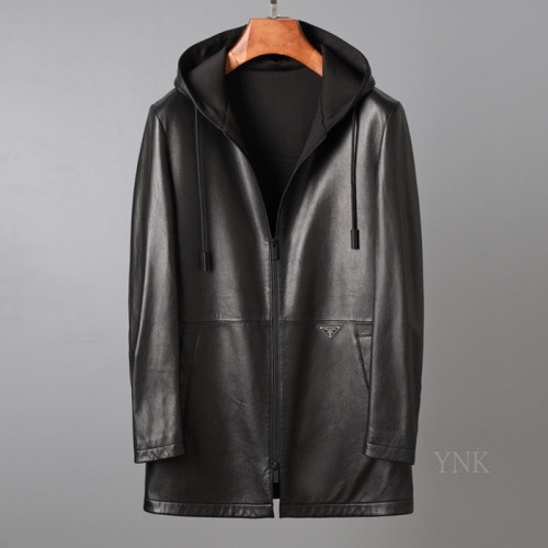 Prada 2020 Mens Logo Casual Leather Jacket - 프라다 2020 남성 로고 캐쥬얼 가죽 자켓 Pra01198x.Size(m - 3xl).블랙
