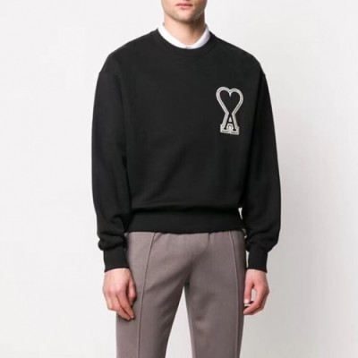 Ami 2020 Mens Logo Casual Cotton Man-to-man - 아미 2020 남성 로고 코튼 맨투맨 Ami0064x.Size(s - xl).블랙