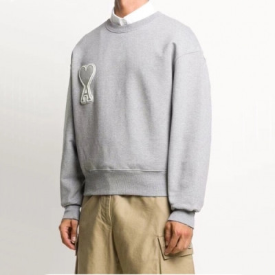 Ami 2020 Mens Logo Casual Cotton Man-to-man - 아미 2020 남성 로고 코튼 맨투맨 Ami0066x.Size(s - xl).그레이