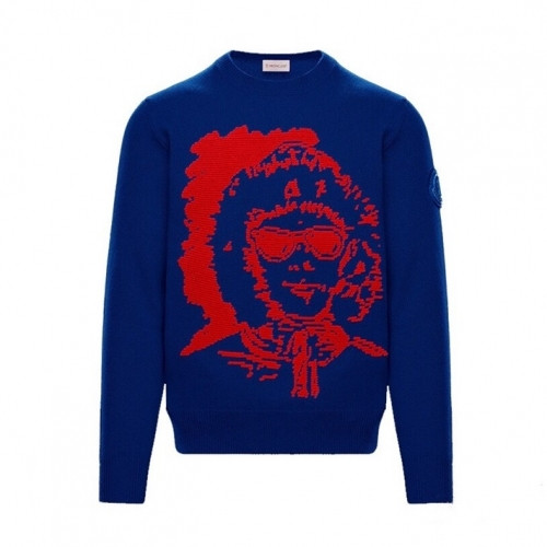 [몽클레어]Moncler 2020 Mens Retro Logo Crew-neck Sweaters - 몽클레어 2020 남성 레트로 로고 크루넥 스웨터 Moc02029x.Size(s - xl).블루