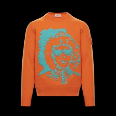 [몽클레어]Moncler 2020 Mens Retro Logo Crew-neck Sweaters - 몽클레어 2020 남성 레트로 로고 크루넥 스웨터 Moc02030x.Size(s - xl).오렌지