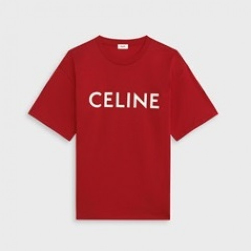 Celine 2020 Mm/Wm Hedi Slimane Logo Cotton Short Sleeved Tshirts - 셀린느 2020 남/녀 로고 코튼 반팔티 Cel0090x.Size(xs - l).레드