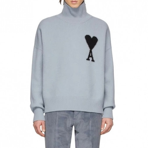 [아미]Ami 2020 Mens Logo Casual Turtle-neck Sweaters - 아미 2020 남성 로고 캐쥬얼 터틀넥 스웨터 Ami0076x.Size(s - l).블루