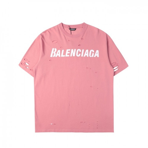 Balenciaga  Mm/Wm Logo Cotton Short Sleeved Tshirts - 발렌시아가 남/녀 로고 코튼 반팔티 Bal0910x.Size(xs - m).핑크