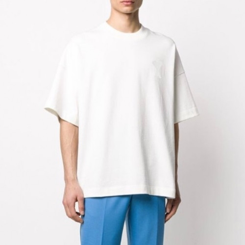 Ami 2020 Mm/Wm Casual Cotton Short Sleeved Tshirt - 아미 2020 남/녀 로고 코튼 캐쥬얼 반팔티 Ami0081x.Size(s - xl).화이트