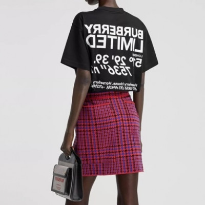 Burberry Mm/Wm Logo Cotton Short Sleeved Tshirts - 버버리 2021 남/녀 로고 코튼 반팔티 Bur03590x.Size(s - 2xl).블랙