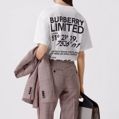 Burberry Mm/Wm Logo Cotton Short Sleeved Tshirts - 버버리 2021 남/녀 로고 코튼 반팔티 Bur03591x.Size(s - 2xl).화이트