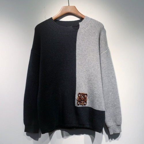 Loewe 2021 Mens Logo Crew-neck Wool Sweaters - 로에베 2021 남성 로고 크루넥 울 스웨터 Loe0361x.Size(s - 2xl).블랙