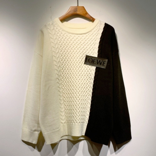 Loewe 2021 Mens Logo Crew-neck Wool Sweaters - 로에베 2021 남성 로고 크루넥 울 스웨터 Loe0363x.Size(s - 2xl).블랙