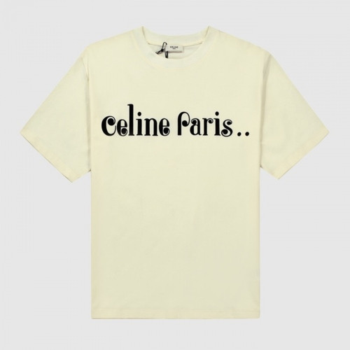 Celine 2021 Mm/Wm Hedi Slimane Logo Cotton Short Sleeved Tshirts - 셀린느 2021 남/녀 로고 코튼 반팔티 Cel0102x.Size(s - xl).아이보리