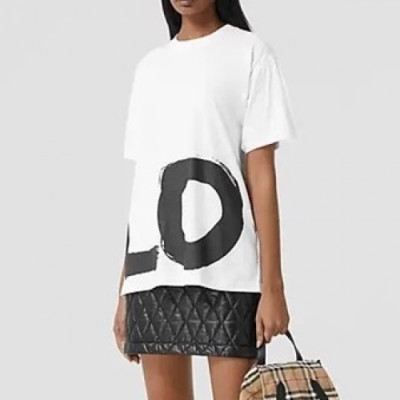 Burberry Mm/Wm Logo Cotton Short Sleeved Tshirts - 버버리 2021 남/녀 로고 코튼 반팔티 Bur03735x.Size(s - 2xl).화이트