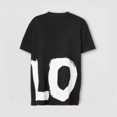 Burberry Mm/Wm Logo Cotton Short Sleeved Tshirts - 버버리 2021 남/녀 로고 코튼 반팔티 Bur03736x.Size(s - 2xl).블랙