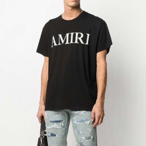 Amiri 2021 Mm/Wm Logo Cotton Short Sleeved Tshirts - 아미리 2021 남/녀 로고 코튼 반팔티 Ami0141x.Size(s - xl).블랙