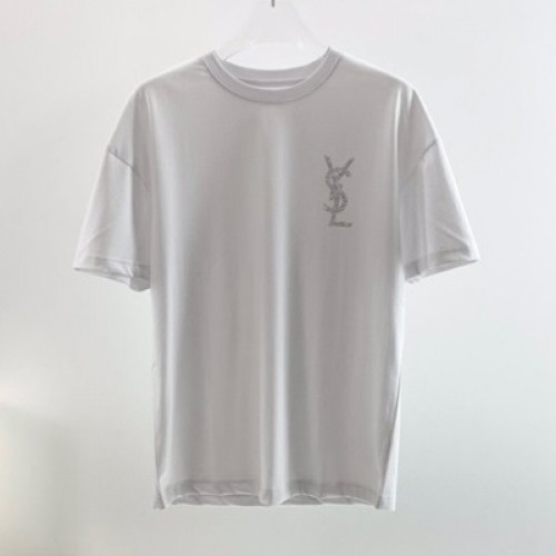Saint Laurent 2021 Mens Logo Cotton Short Sleeved Tshirs - 입생로랑 2021 남성 로고 코튼 반팔티 Ysl0112x.Size(s - 2xl).화이트
