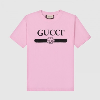 [매장판]Gucci 2021 Mm/Wm Logo Short Sleeved Tshirts - 구찌 2021 남/녀 로고 반팔티 Guc03519x.Size(s  - l).핑크