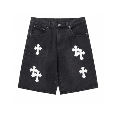 크롬하츠 남성 데님 쇼츠 - Chrom Hearts Mens Denim Shorts - chc0673x