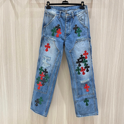[크롬하츠]Chrom Hearts 2025 Mens Casual Denim Jeans - 크롬하츠 20205 남성 캐쥬얼 데님 청바지 Chr0330x.Size(29 - 40).블루