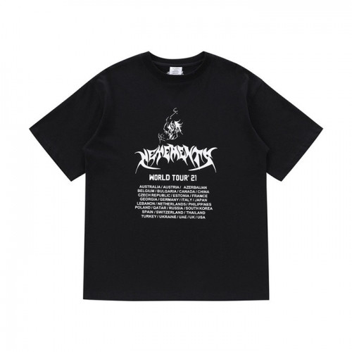 [베트멍] Vetments Mm/Wm Minimal Cotton Short Sleeved Tshirts - 베트멍 2021 남/녀 미니멀 코튼 반팔티 Vet0131x.Size(xs - l).블랙