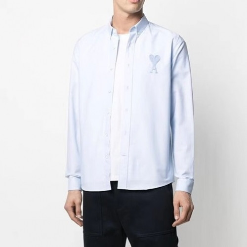 Ami Mens Logo Casual Cotton Shirts - 아미 2021 남성 로고 캐쥬얼 코튼 셔츠Ami0101x