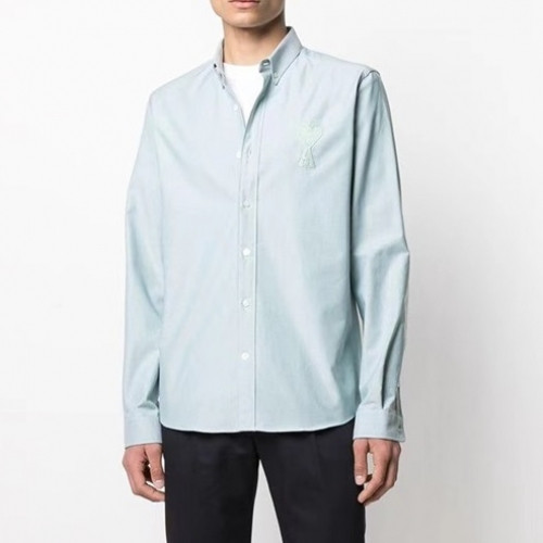 Ami Mens Logo Casual Cotton Shirts - 아미 2021 남성 로고 캐쥬얼 코튼 셔츠Ami0102x