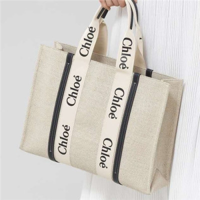 Chloe 2021 Women's Woody Tote Shopperbag,45cm - 끌로에 2021 여성용 우디 토트 쇼퍼백,45cm,CLB0216,베이지