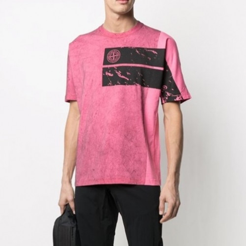 [스톤아일랜드]Stone Island 2021 Mens Crew-neck Cotton Short Sleeved Tshirts - 스톤아일랜드 2021 남성 크루넥 코튼 반팔티 Sto0308x.Size(s - xl).핑크